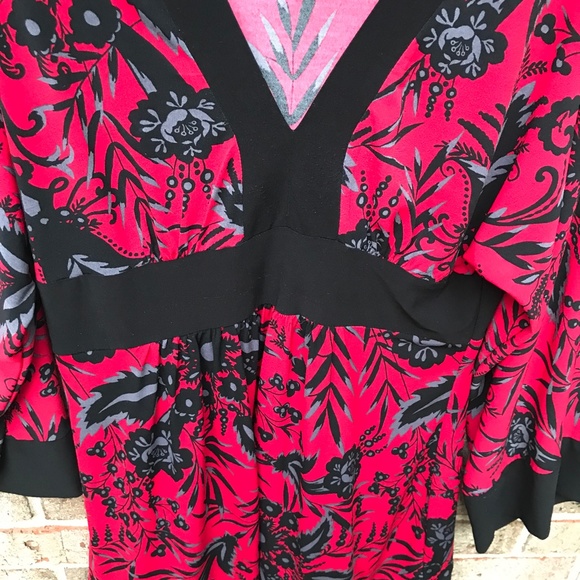 Asian-Inspired Tunic Mini Dress Kimono Bell Sleeves Empire Waist | M/L - Picture 8 of 12